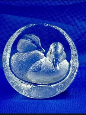 Vintage Mats Jonasson Lead Crystal Duck